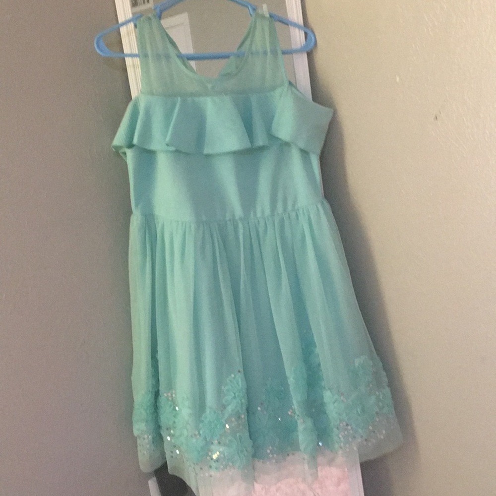 Girls Turquoise Formal Dress